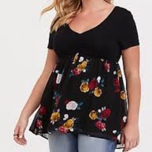 Cinch front babydoll top